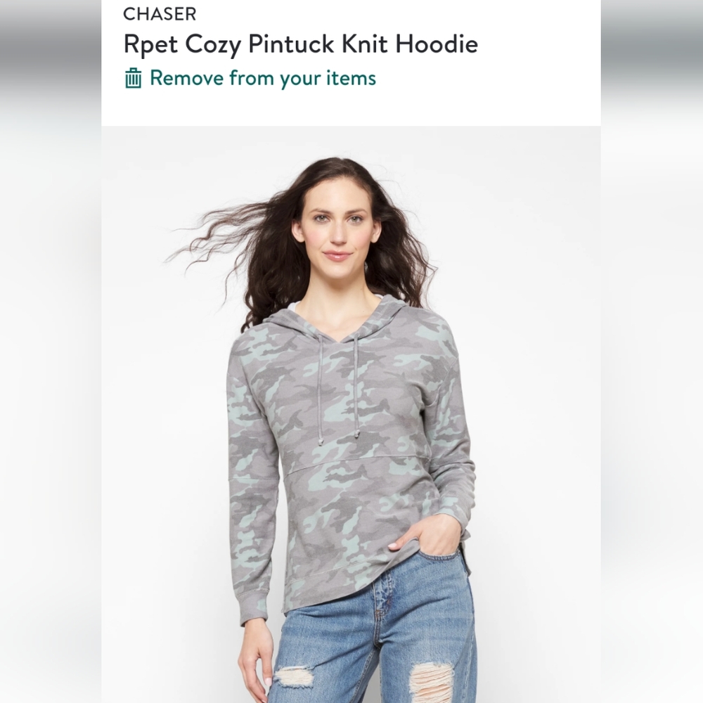 CHASER from stitch fix Rpet Cozy Pintuck Knit Hoodie size